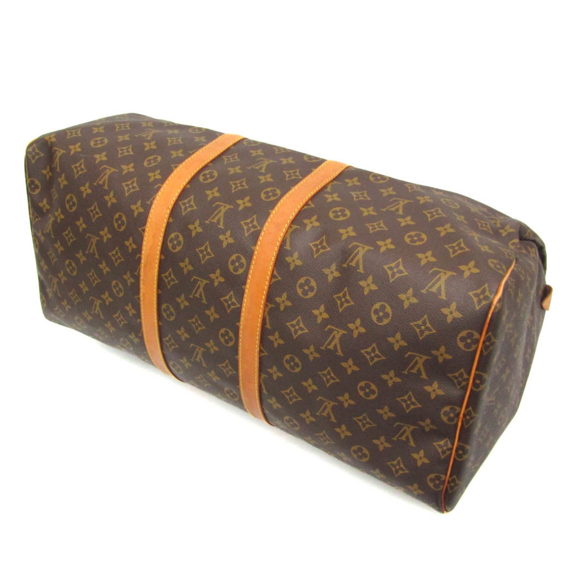 Louis Vuitton Keepall 55, Brown, Canvas, travel