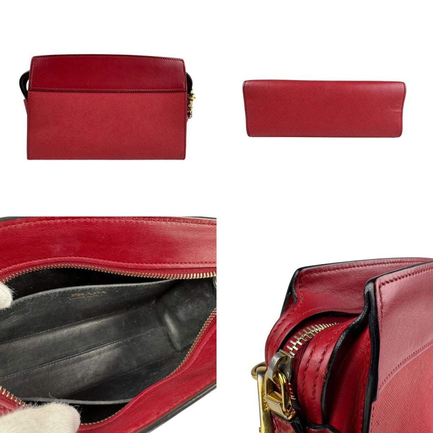 Prada Esplanade, Red, Leather, shoulder