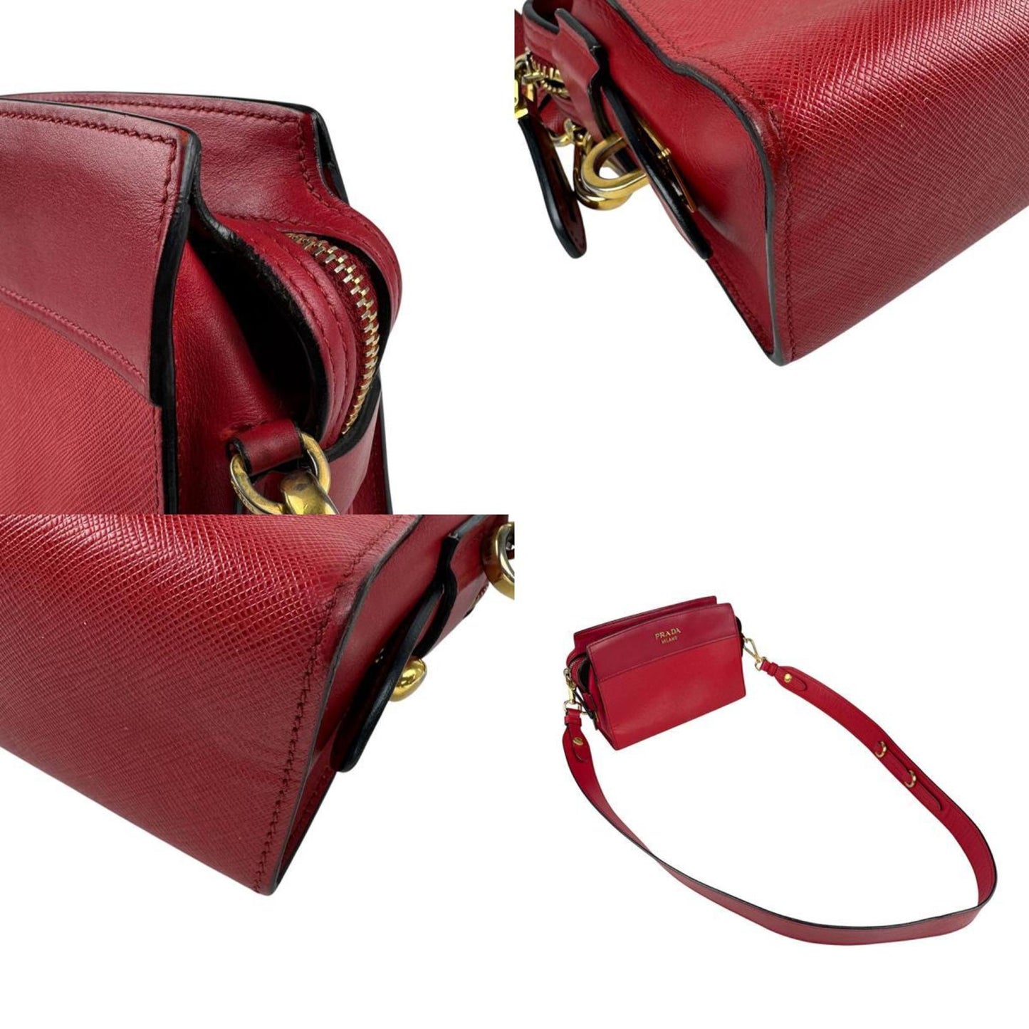 Prada Esplanade, Red, Leather, shoulder