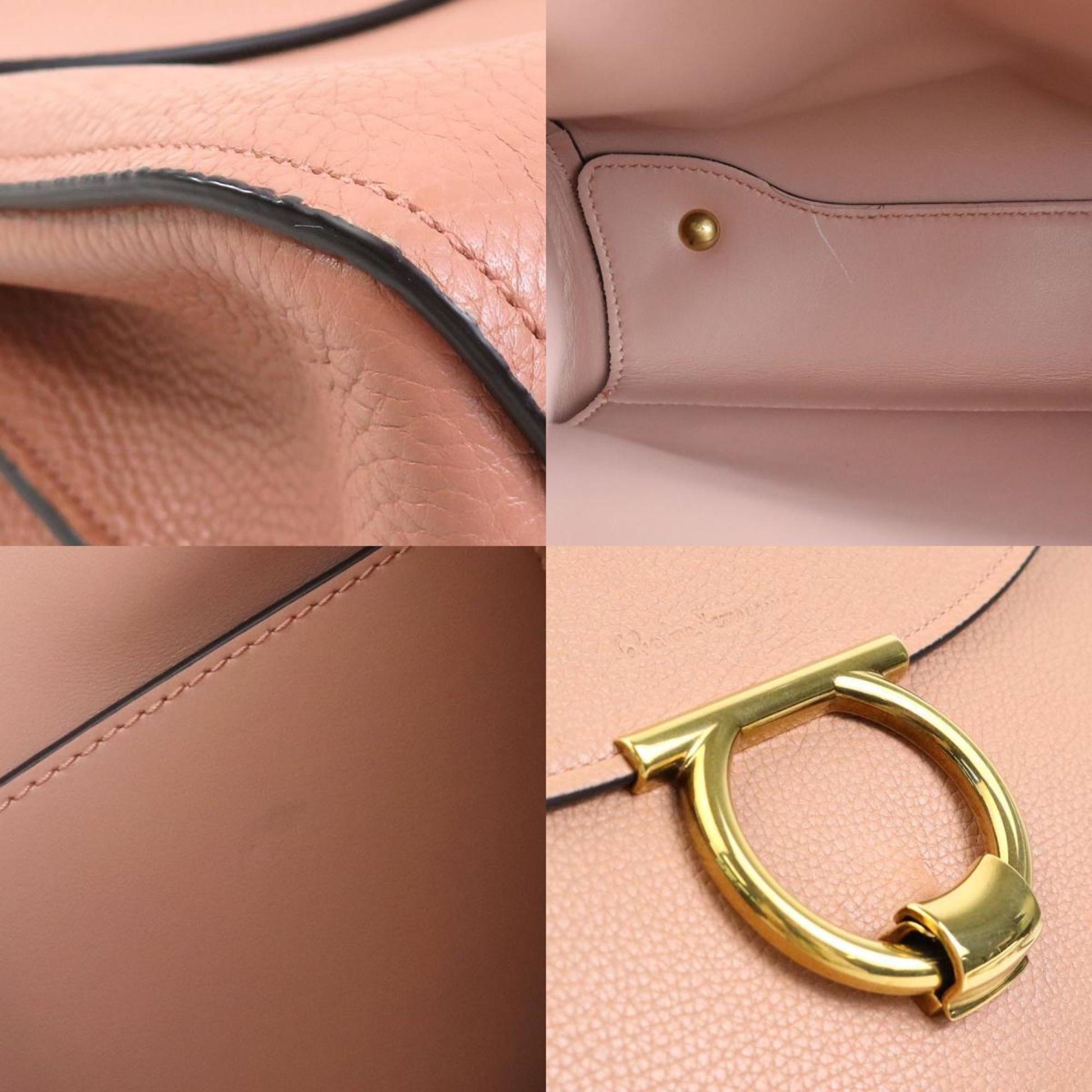 Salvatore Ferragamo Genie, Pink, Leather, handbag