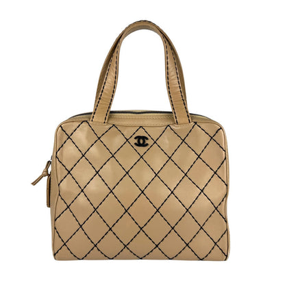 Chanel Wild stitch, Beige, Leather, handbag