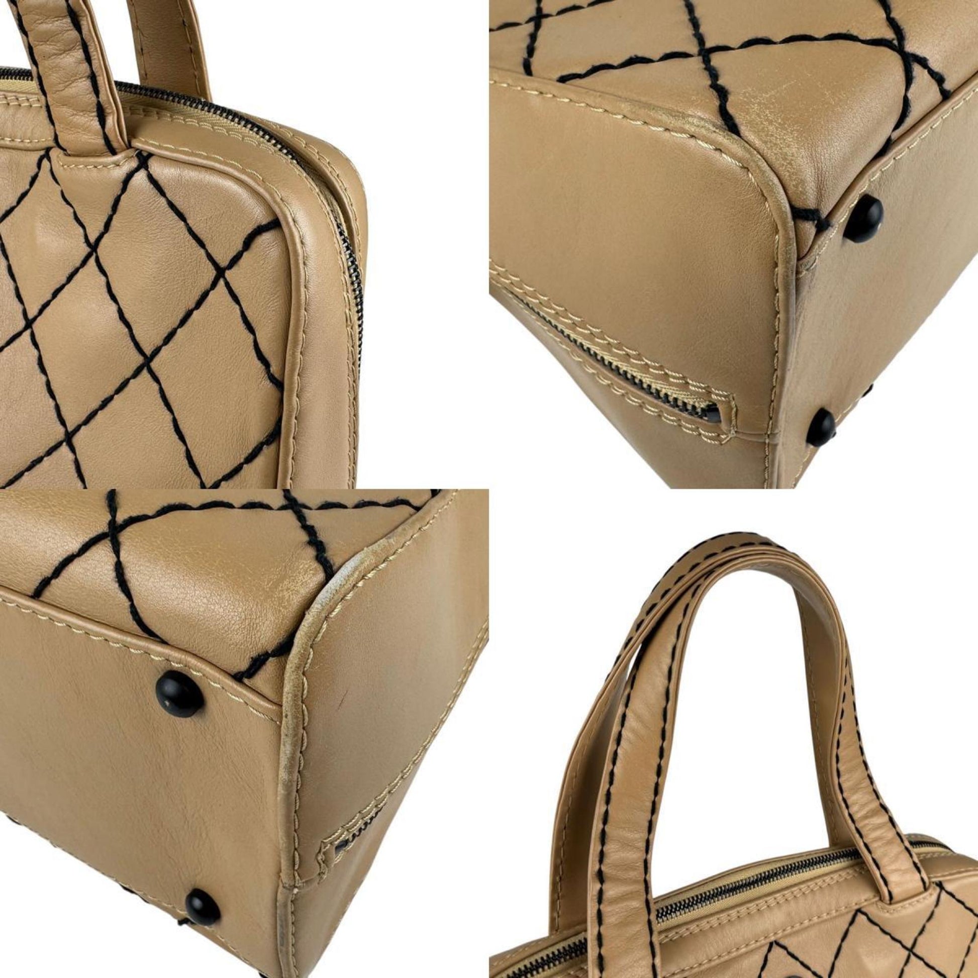 Chanel Wild stitch, Beige, Leather, handbag