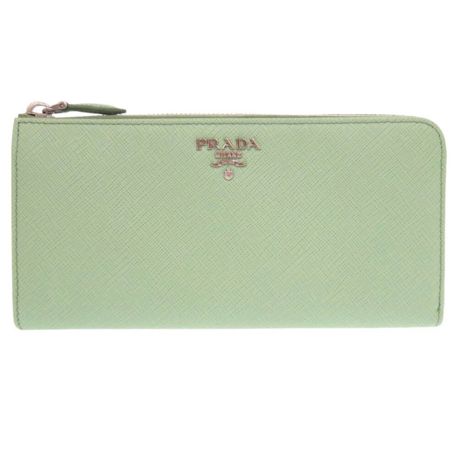 Prada Saffiano, Green, Leather, wallet