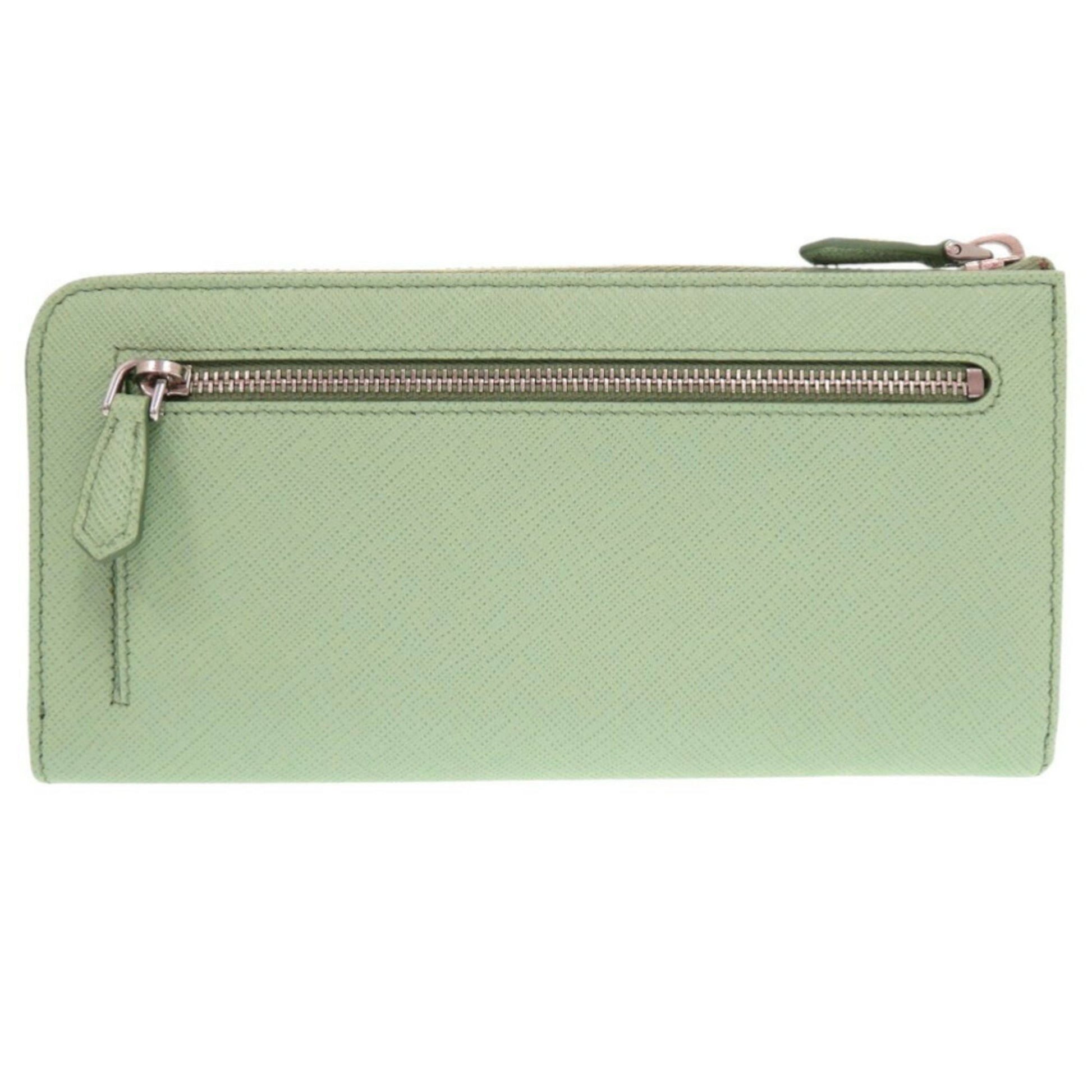 Prada Saffiano, Green, Leather, wallet
