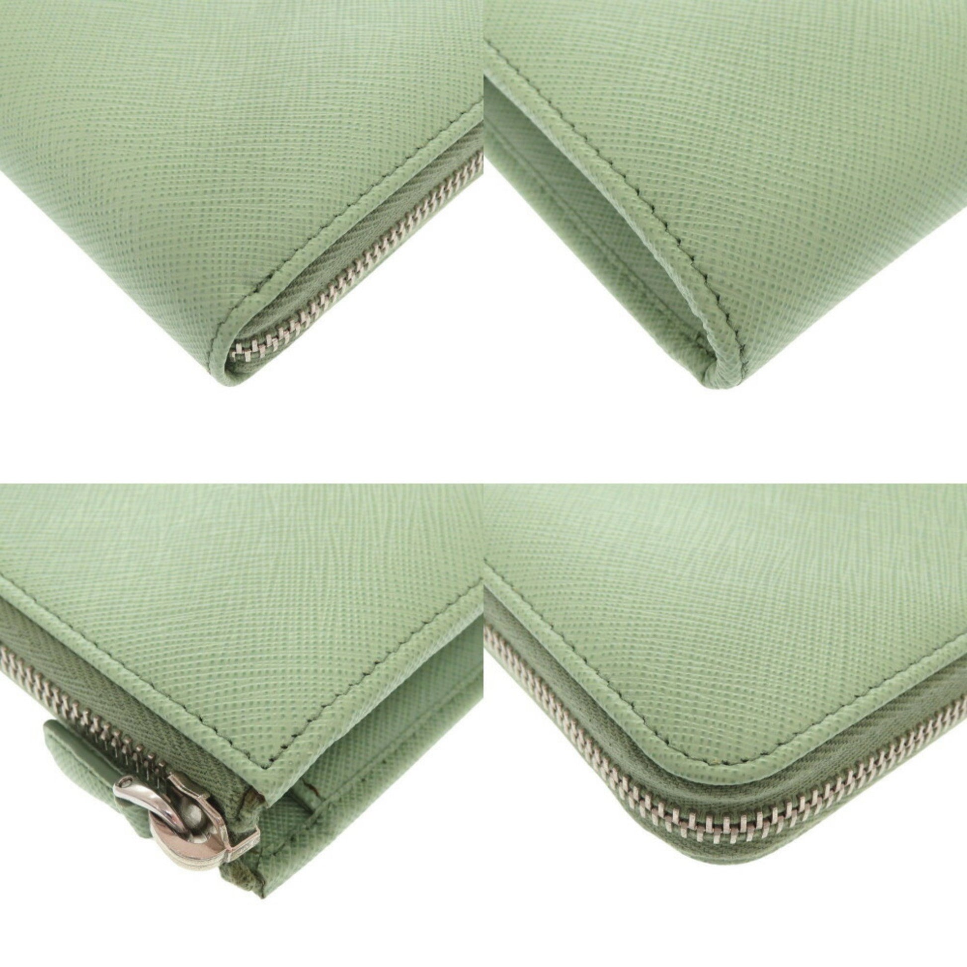Prada Saffiano, Green, Leather, wallet