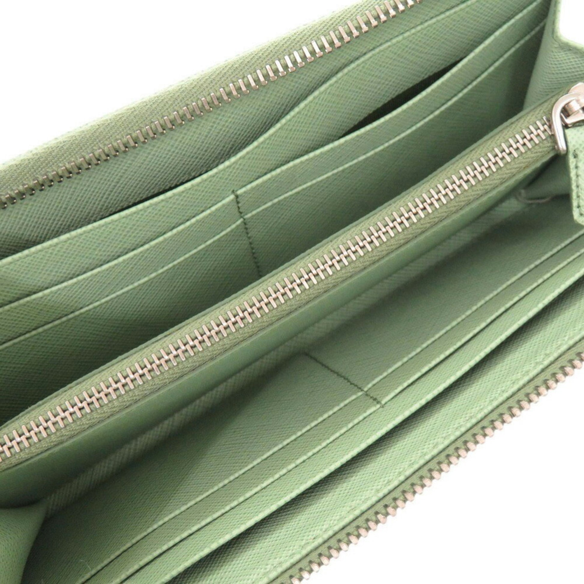 Prada Saffiano, Green, Leather, wallet