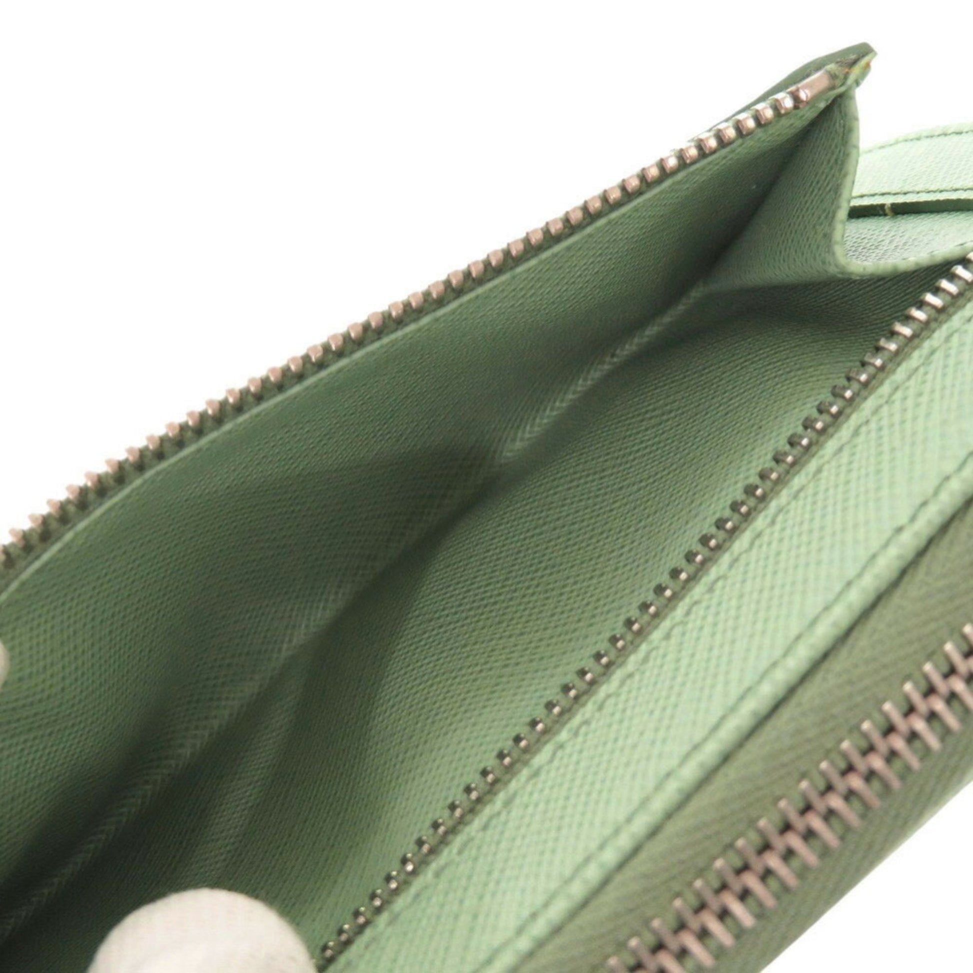 Prada Saffiano, Green, Leather, wallet