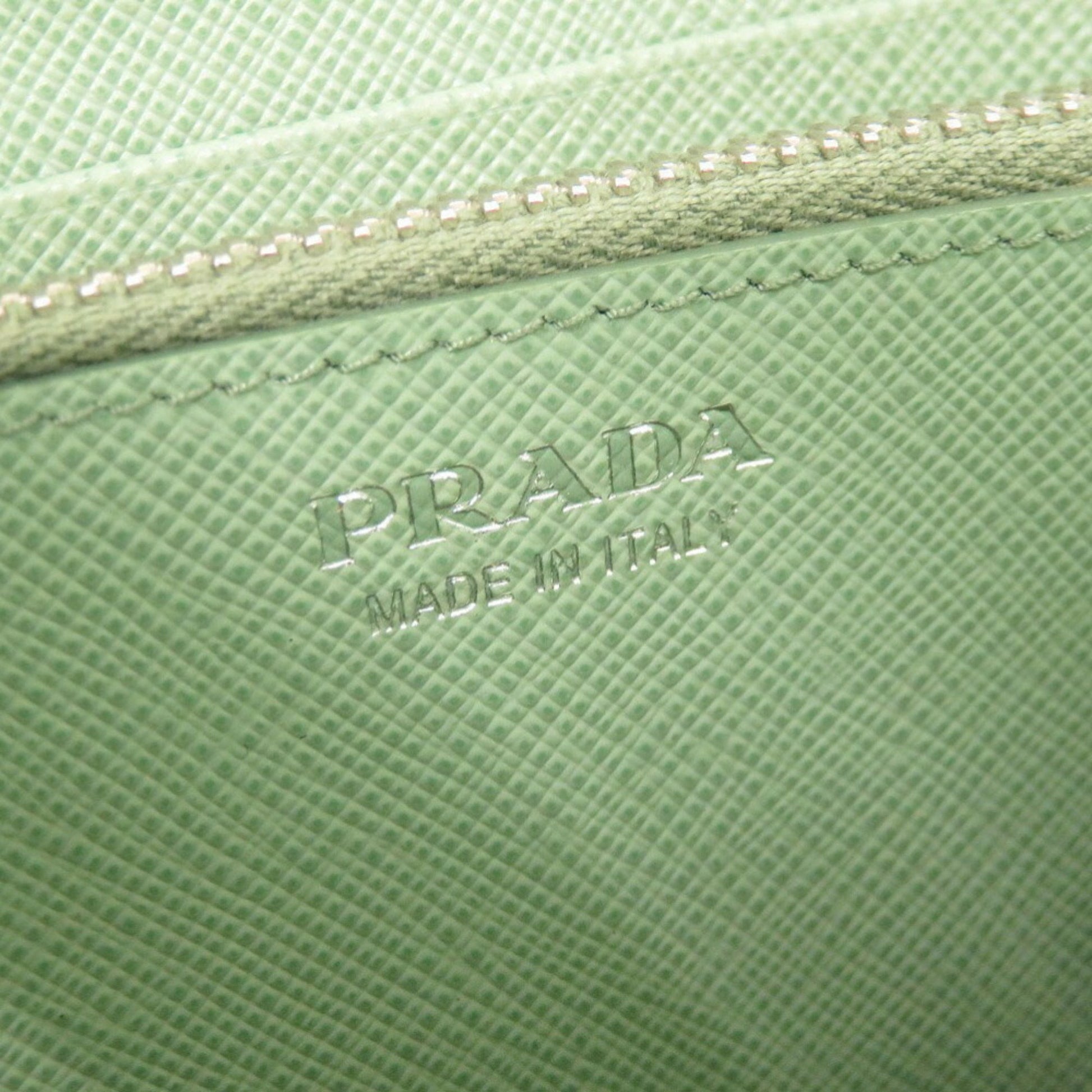 Prada Saffiano, Green, Leather, wallet