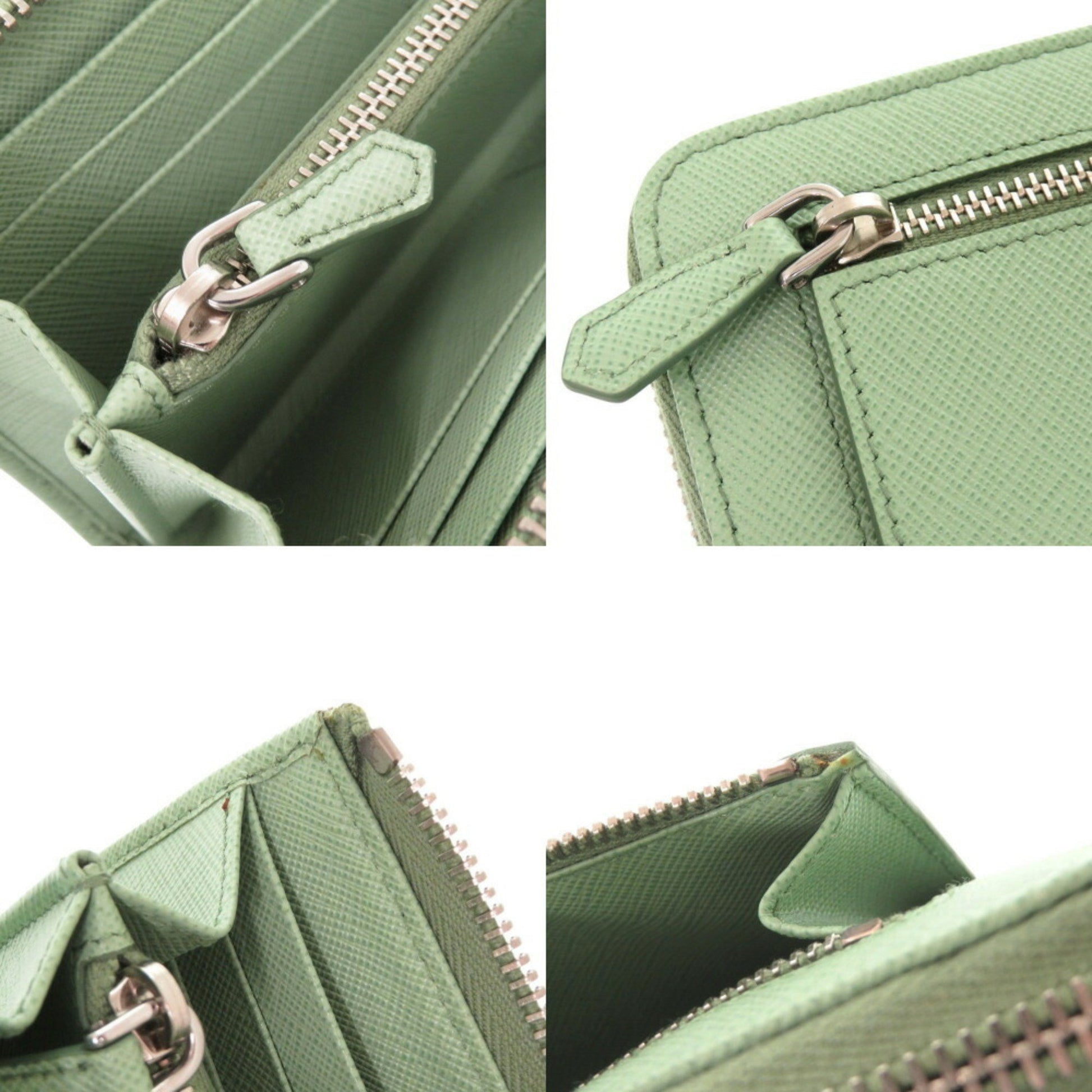 Prada Saffiano, Green, Leather, wallet