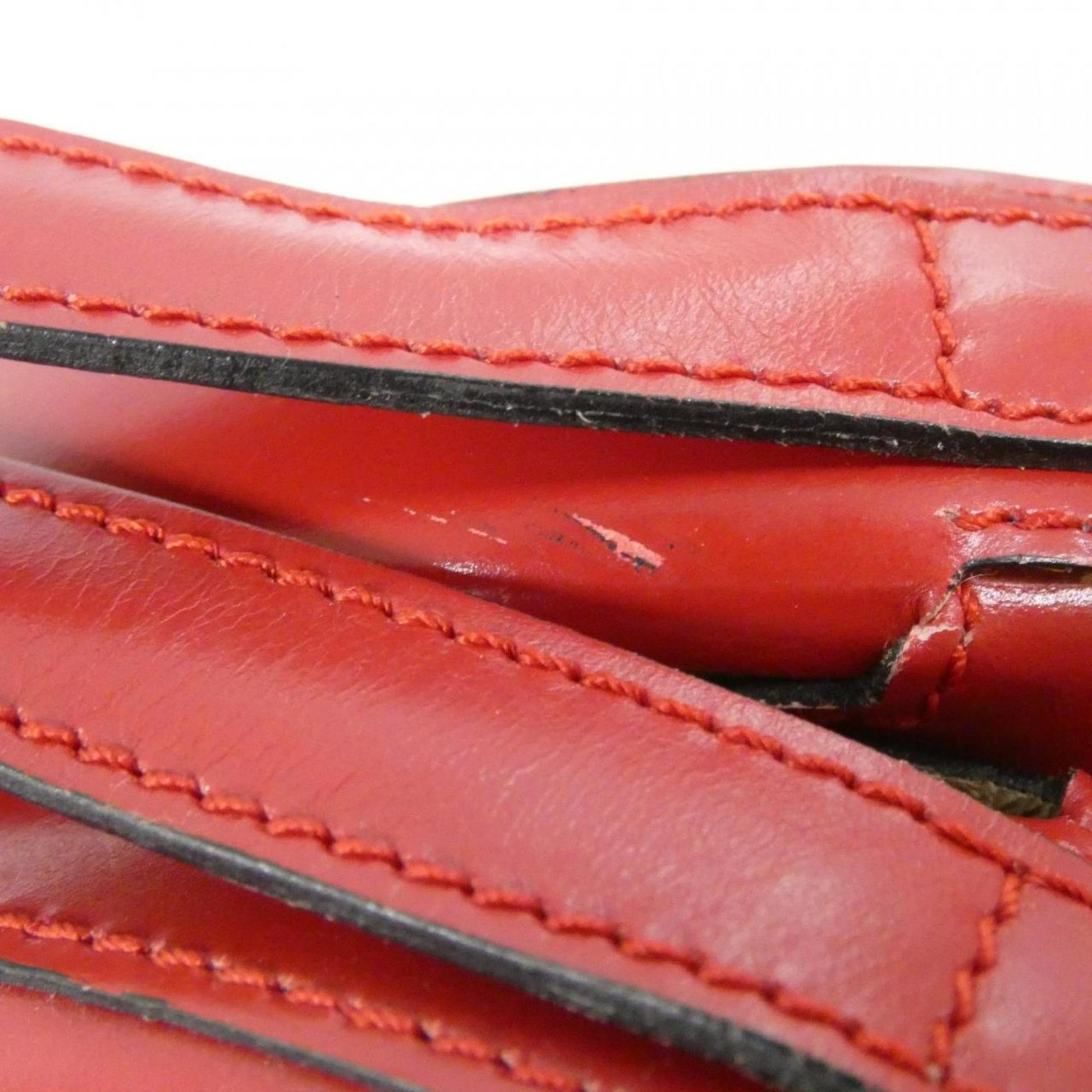 Loewe Anagram, Red, Leather, handbag