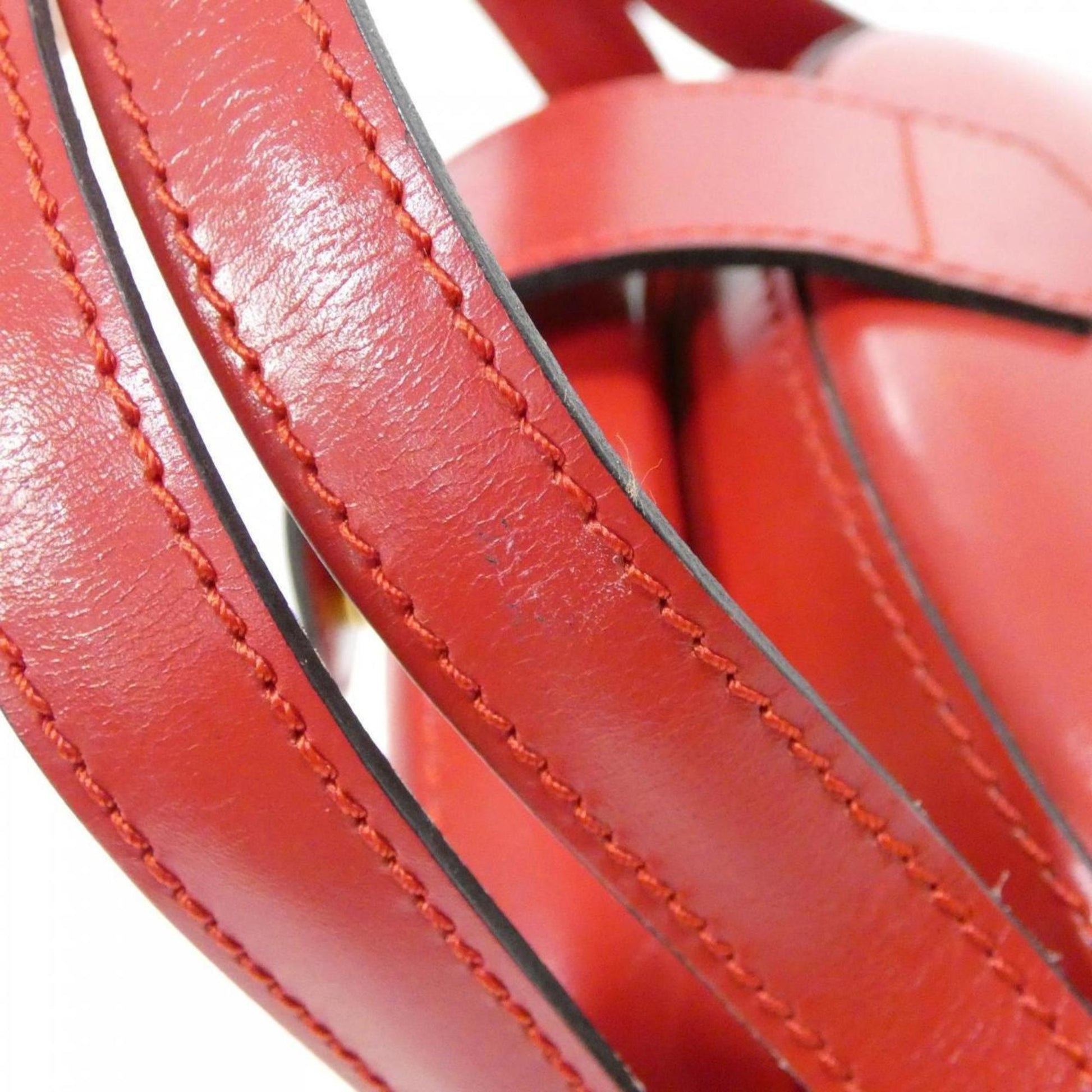 Loewe Anagram, Red, Leather, handbag