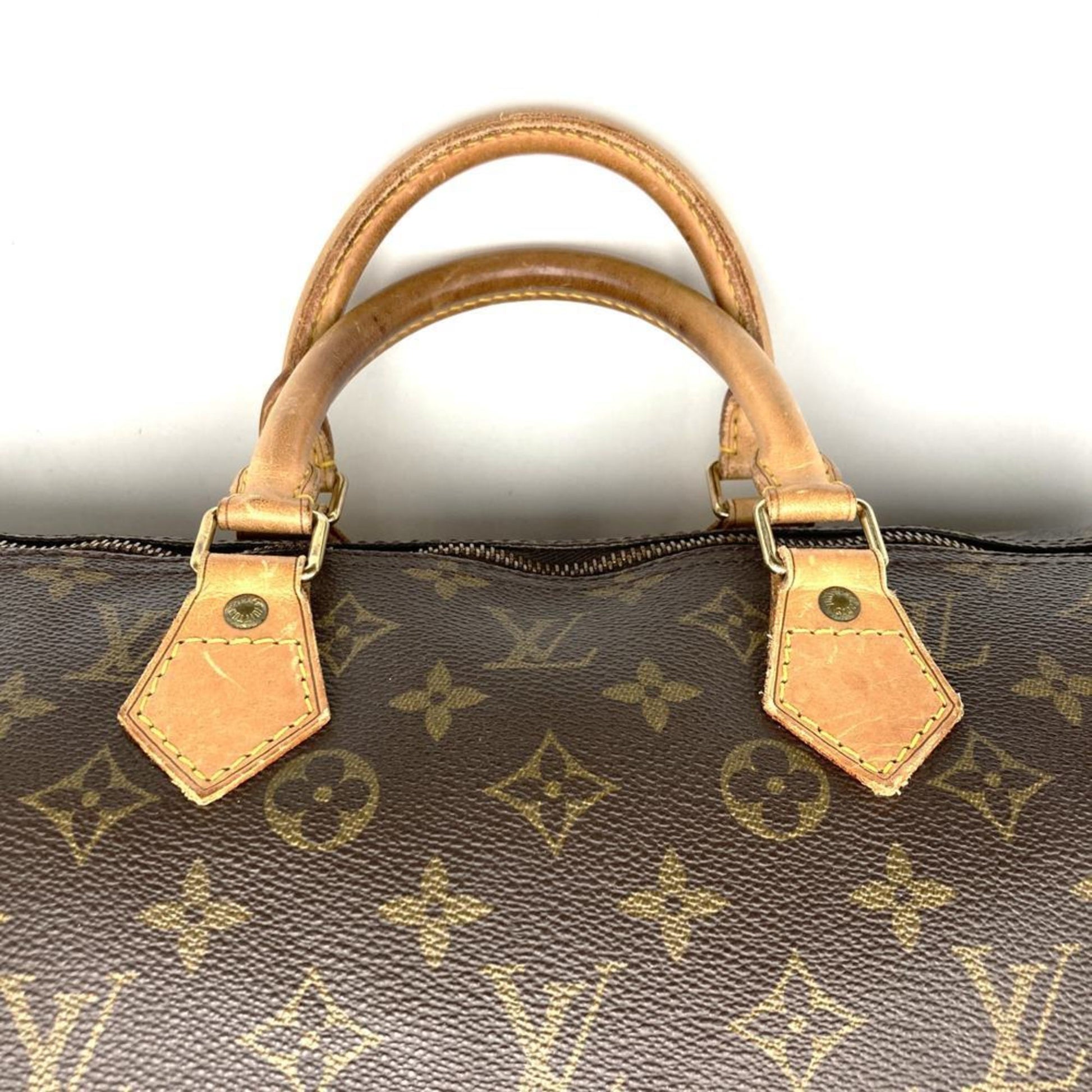 Louis Vuitton Speedy 40, Brown, Canvas, travel