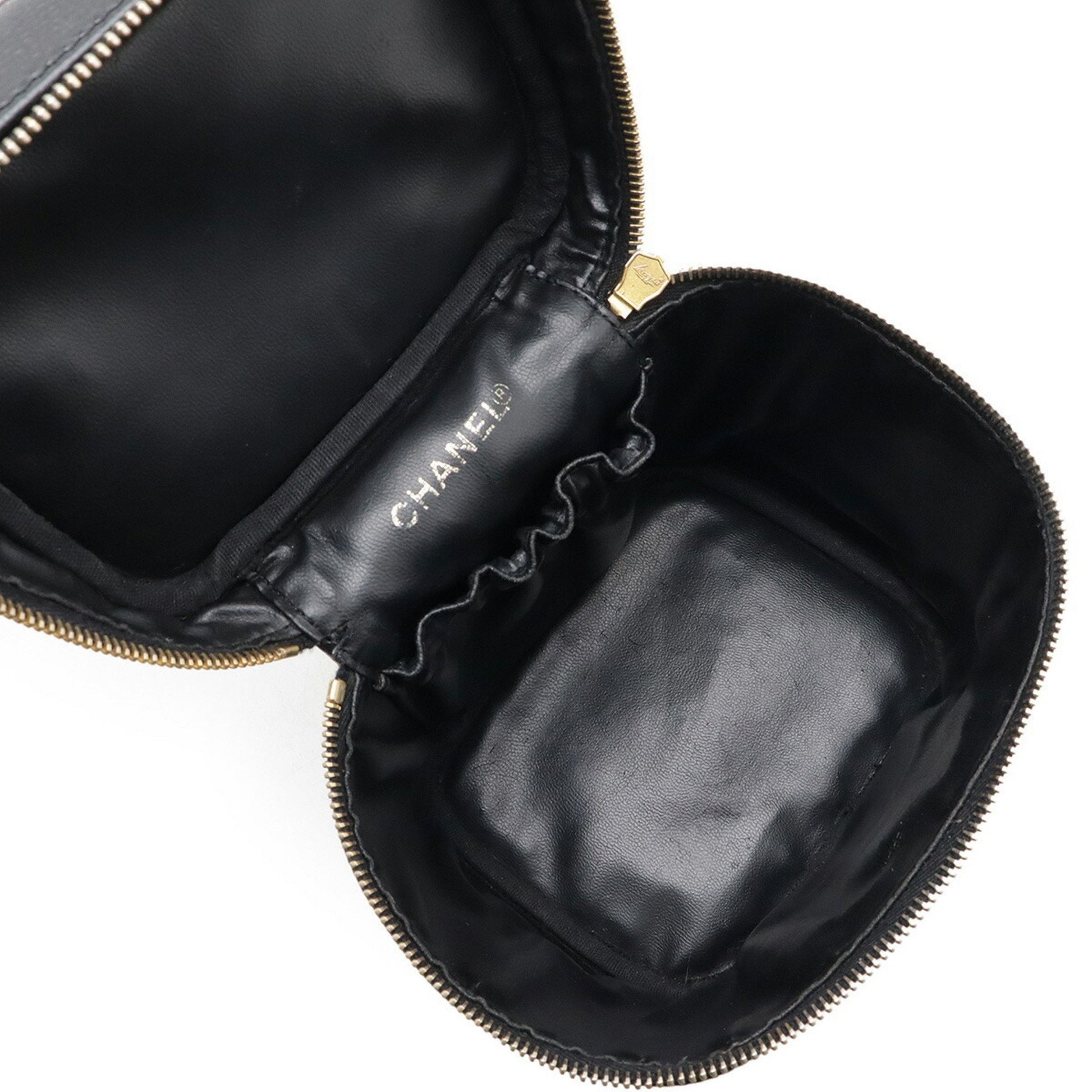 Chanel Vanity, Black, Leather, clutch