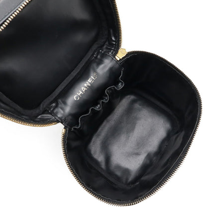 Chanel Vanity, Black, Leather, clutch