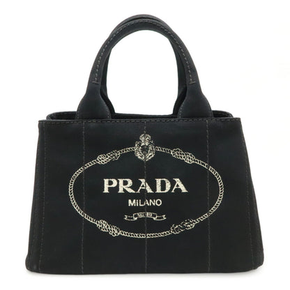 Prada Canapa, Black, Canvas, tote