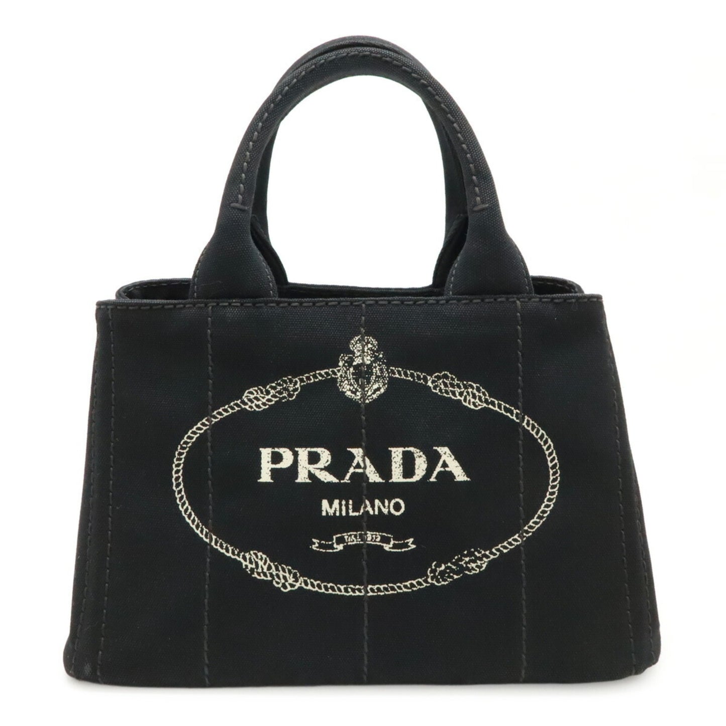 Prada Canapa, Black, Canvas, tote