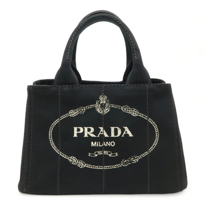 Prada Canapa, Black, Canvas, tote