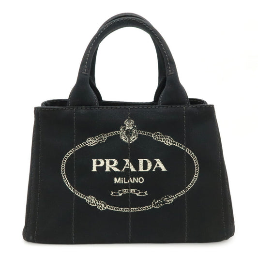 Prada Canapa, Black, Canvas, tote