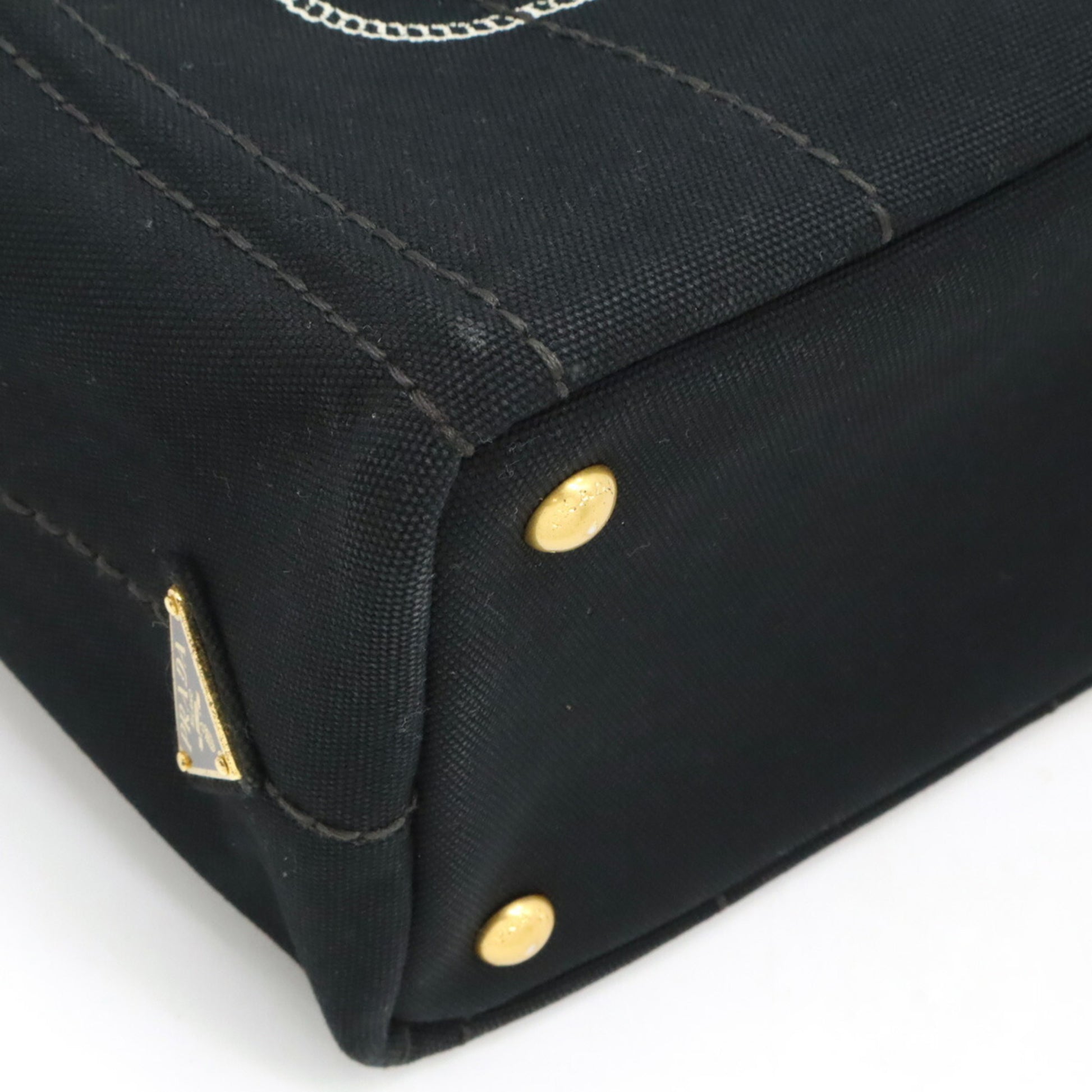 Prada Canapa, Black, Canvas, tote