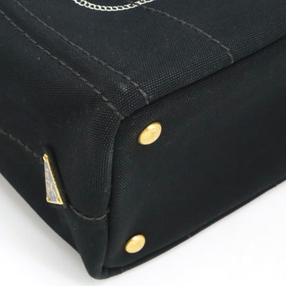Prada Canapa, Black, Canvas, tote