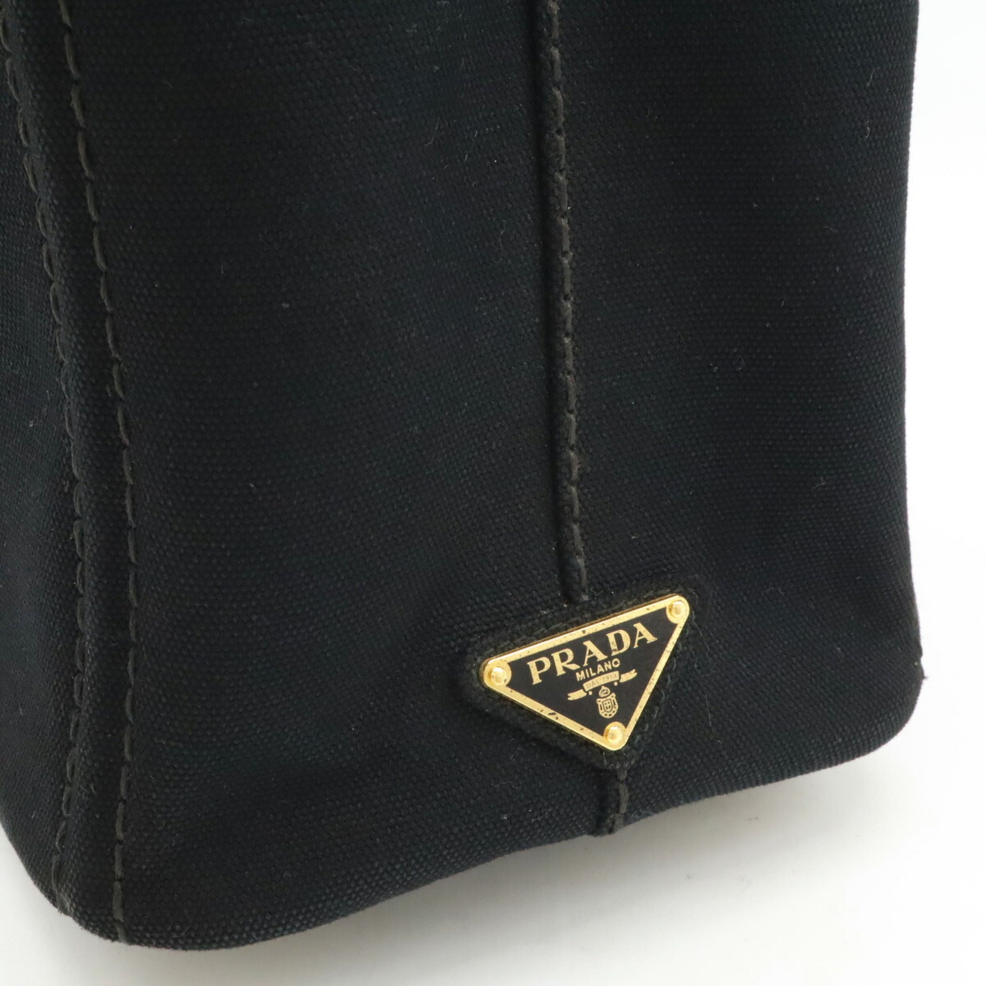 Prada Canapa, Black, Canvas, tote
