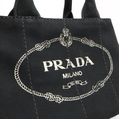 Prada Canapa, Black, Canvas, tote