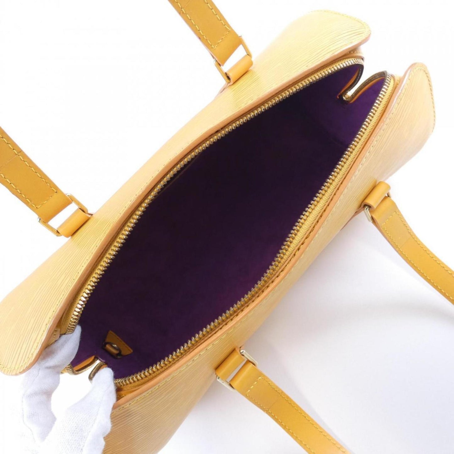Louis Vuitton Soufflot, Yellow, Leather, handbag