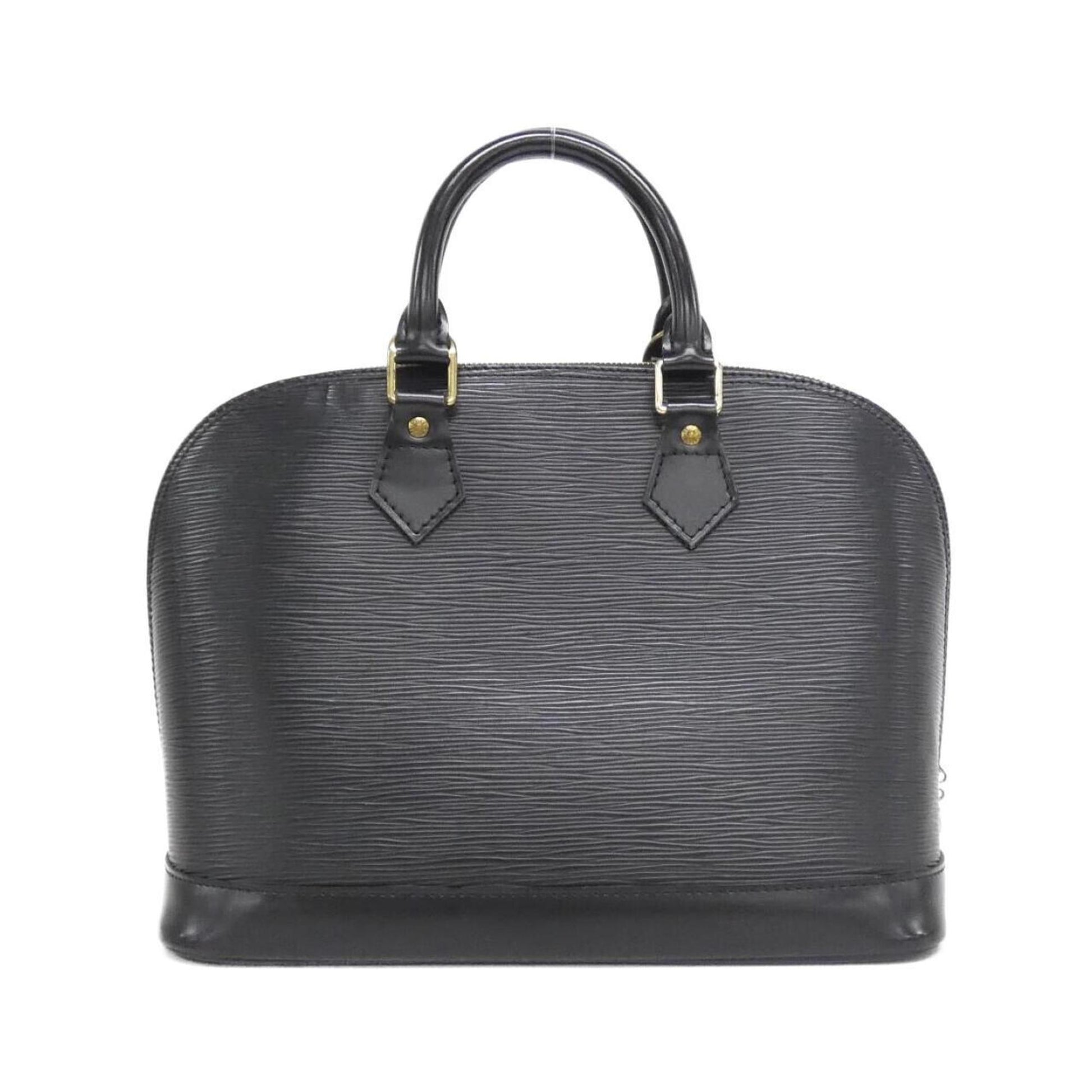 Louis Vuitton Alma, Black, Leather, handbag