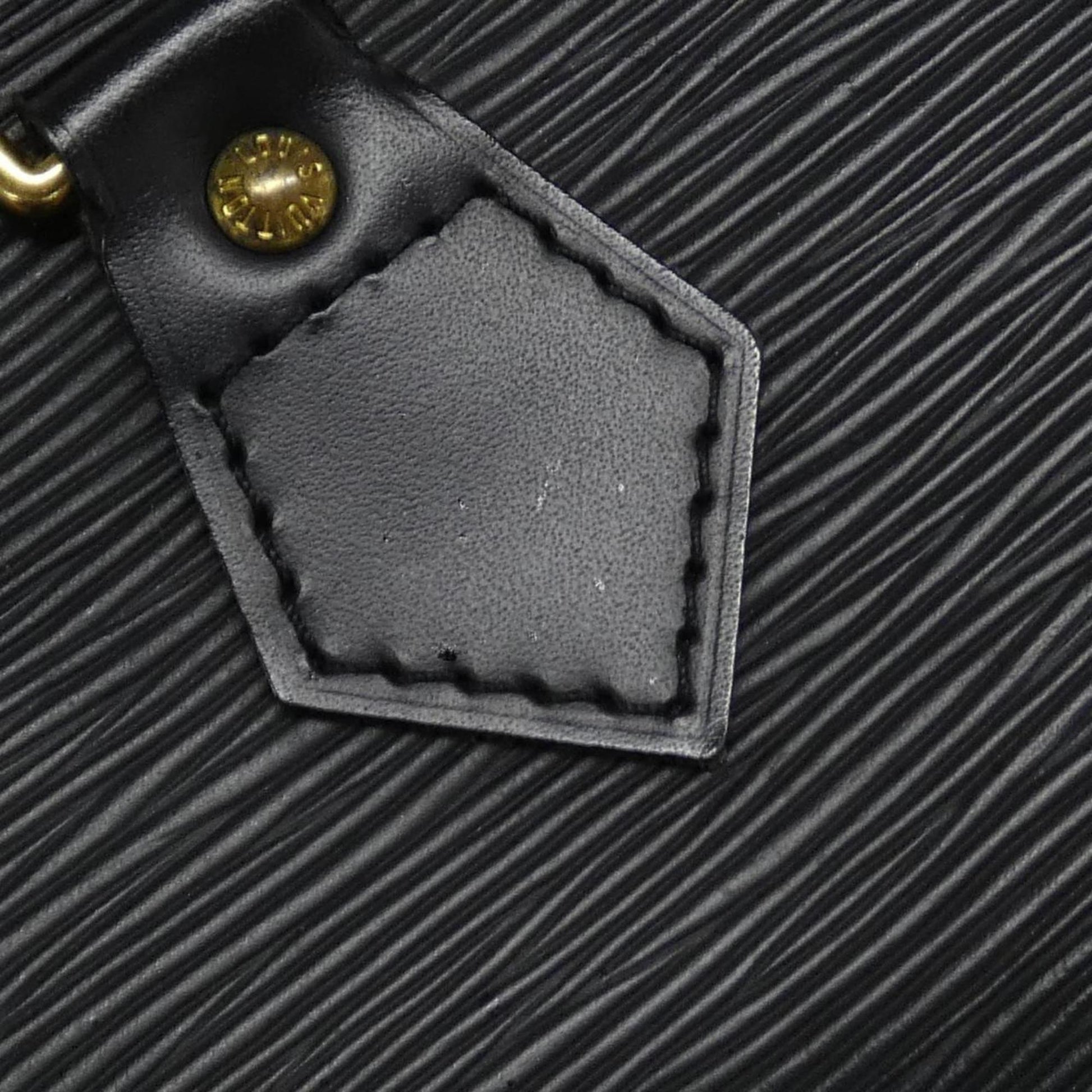 Louis Vuitton Alma, Black, Leather, handbag