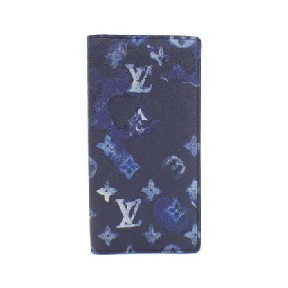 Louis Vuitton Portefeuille Brazza, Navy, Canvas, wallet