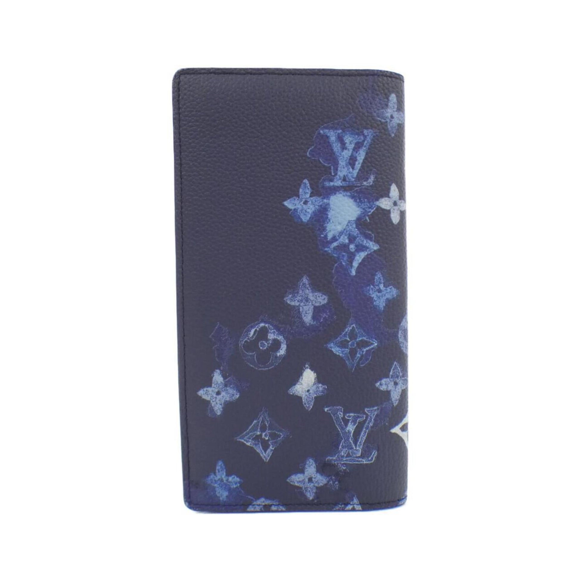 Louis Vuitton Portefeuille Brazza, Navy, Canvas, wallet