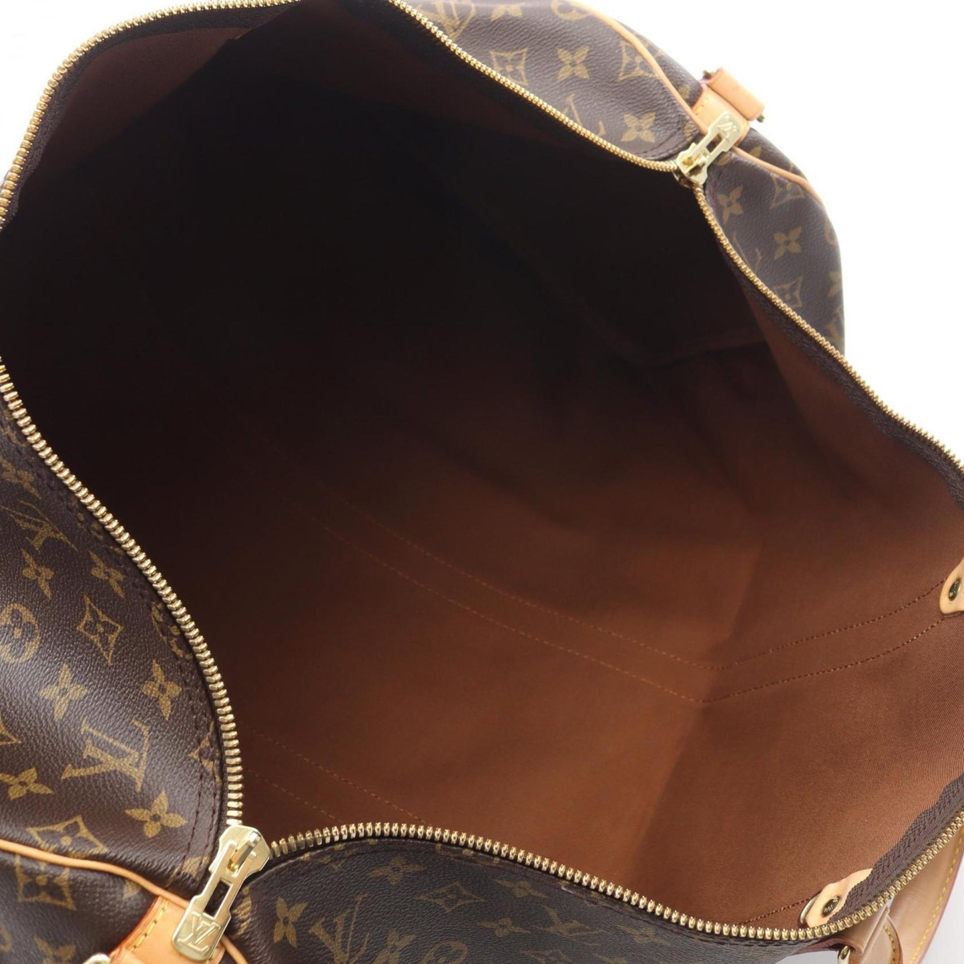 Louis Vuitton Keepall 55, Brown, Canvas, travel