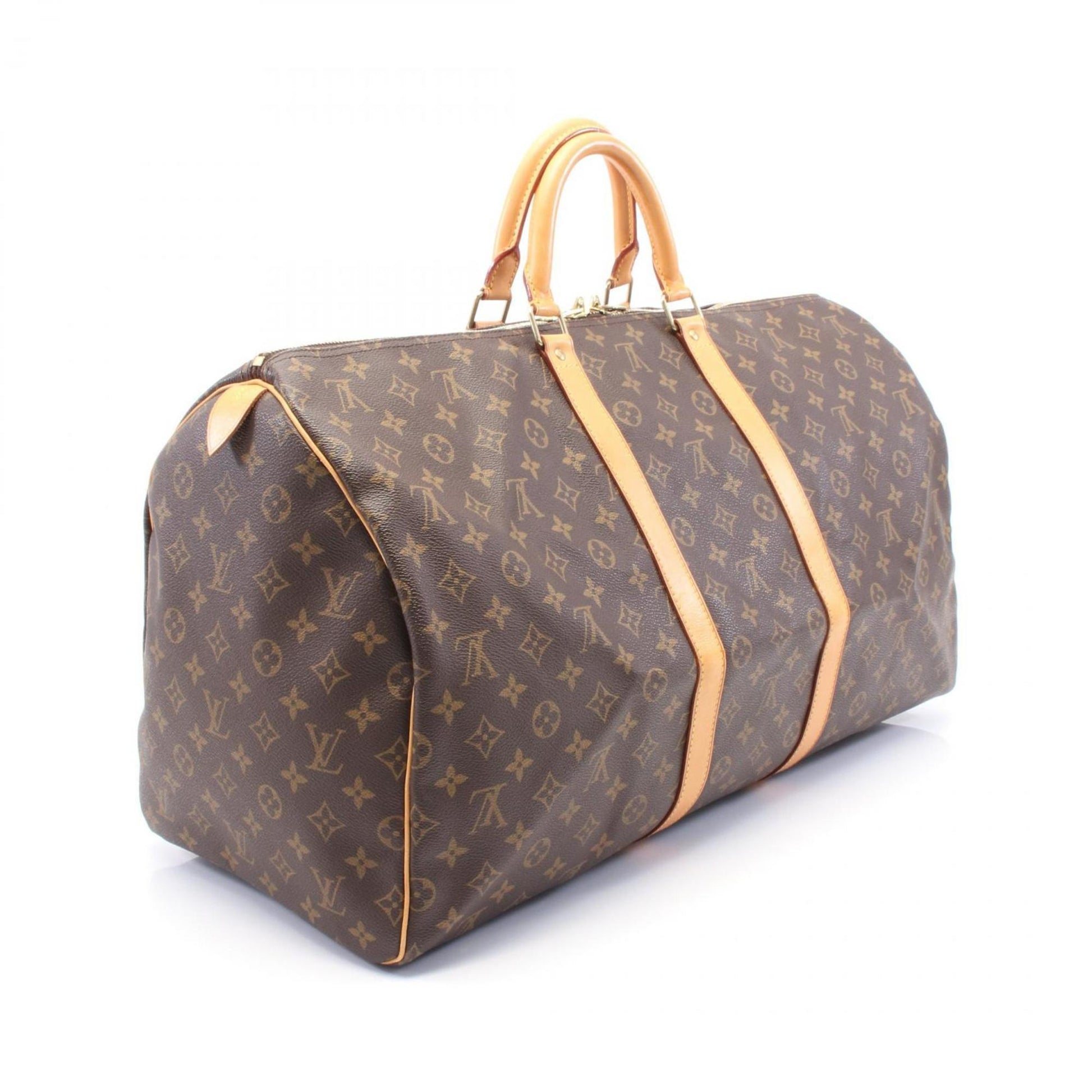 Louis Vuitton Keepall 55, Brown, Canvas, travel