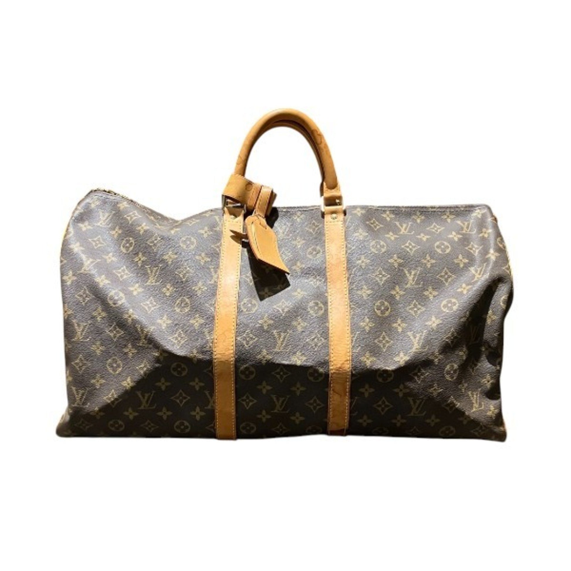 Louis Vuitton Keepall 55, Brown, Canvas, travel