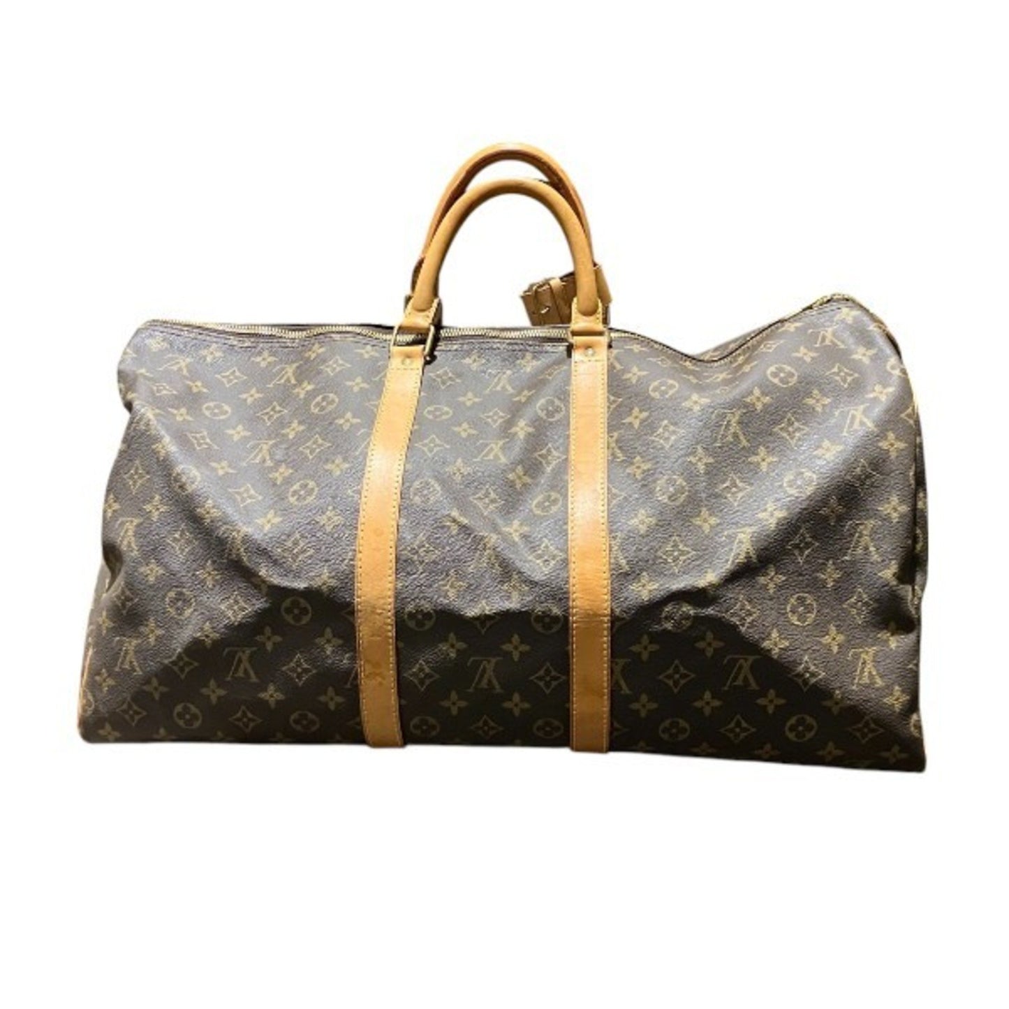 Louis Vuitton Keepall 55, Brown, Canvas, travel