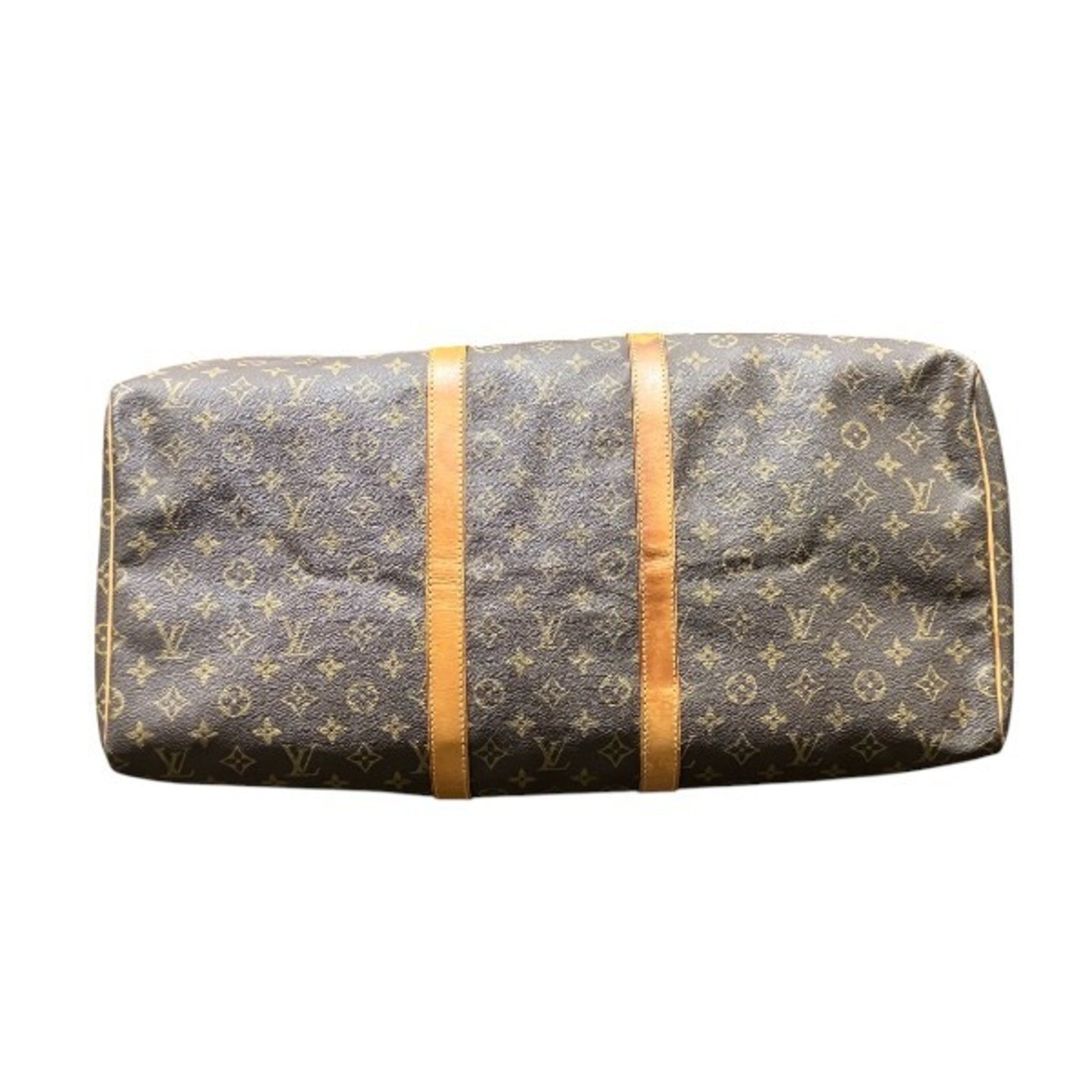 Louis Vuitton Keepall 55, Brown, Canvas, travel