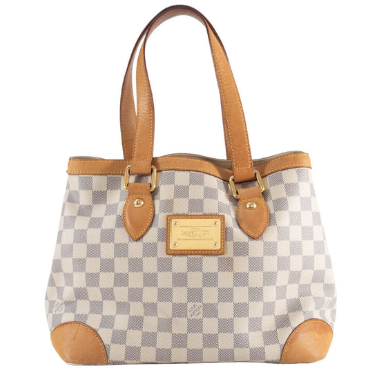 Louis Vuitton Hampstead, White, Canvas, handbag