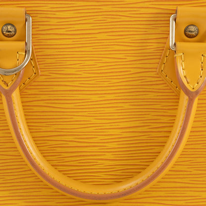 Louis Vuitton Alma, Yellow, Leather, handbag