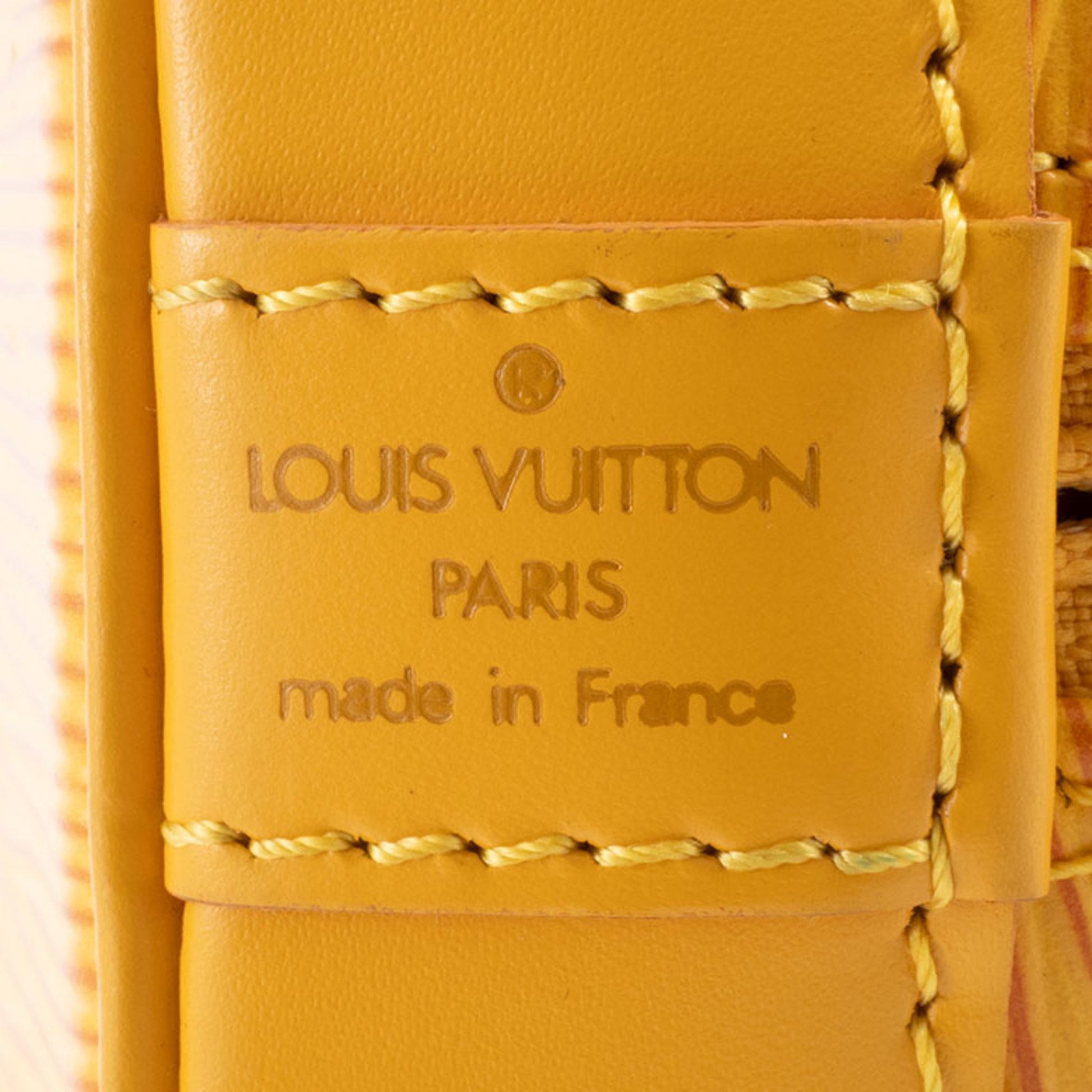 Louis Vuitton Alma, Yellow, Leather, handbag