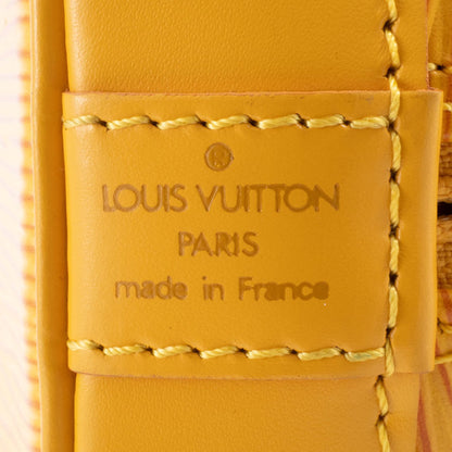 Louis Vuitton Alma, Yellow, Leather, handbag