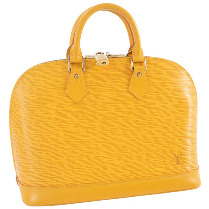 Louis Vuitton Alma, Yellow, Leather, handbag