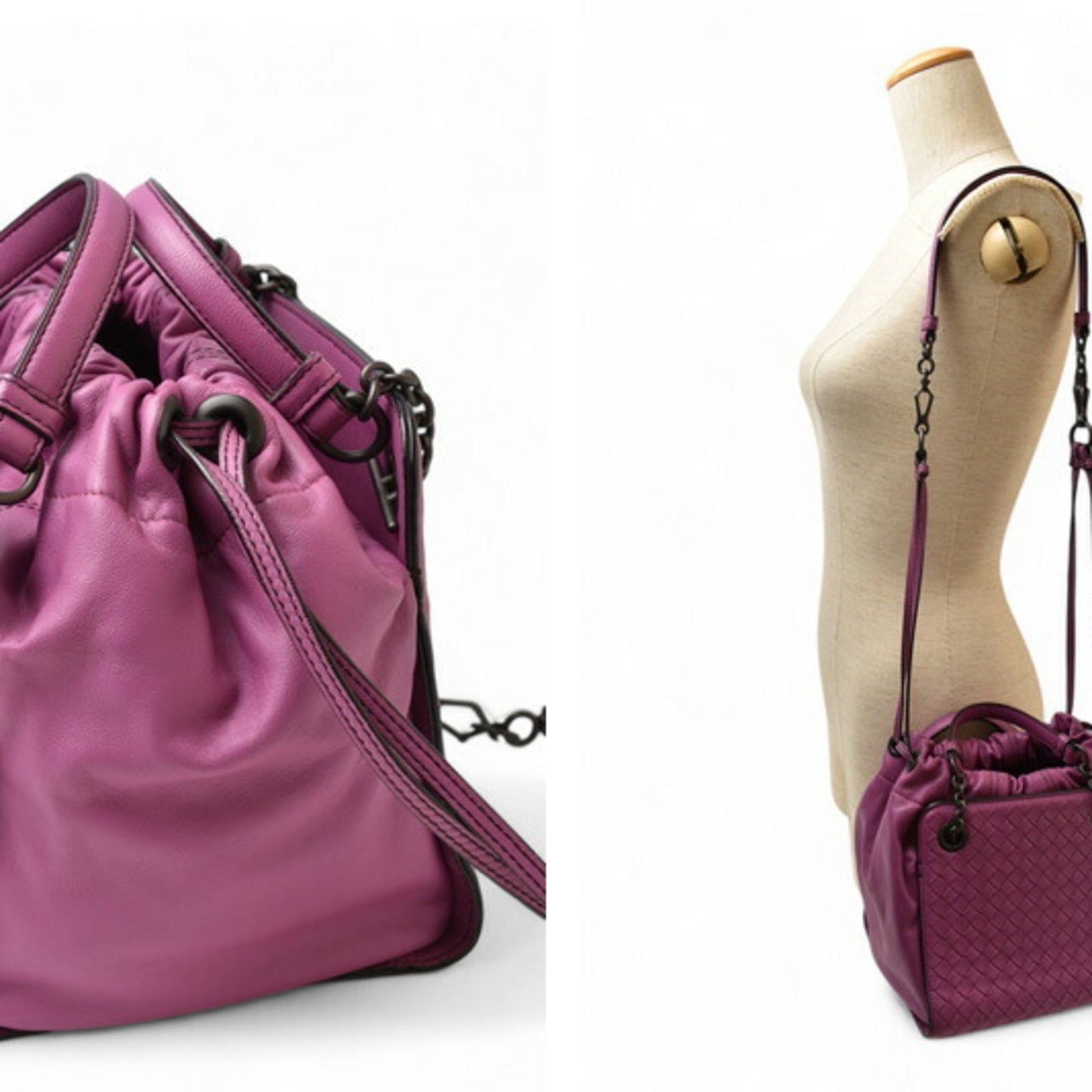 Bottega Veneta Intrecciato, Purple, Leather, shoulder