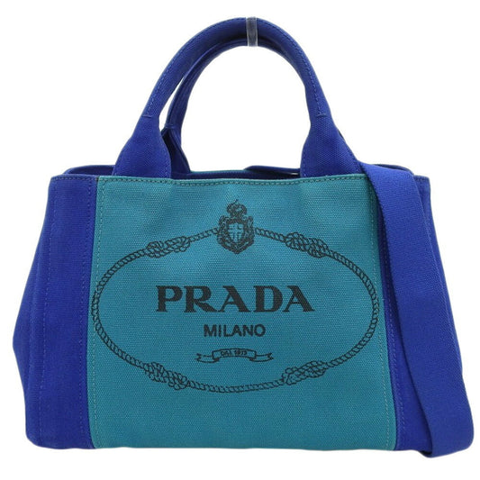 Prada Canapa, Blue, Canvas, handbag