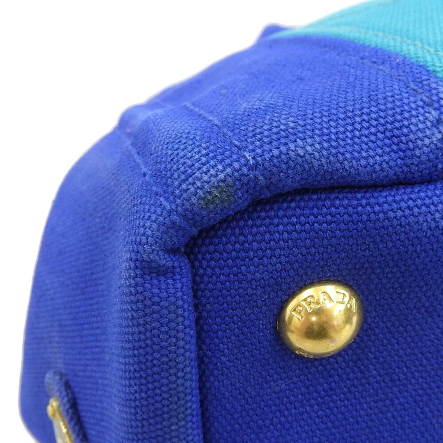 Prada Canapa, Blue, Canvas, handbag