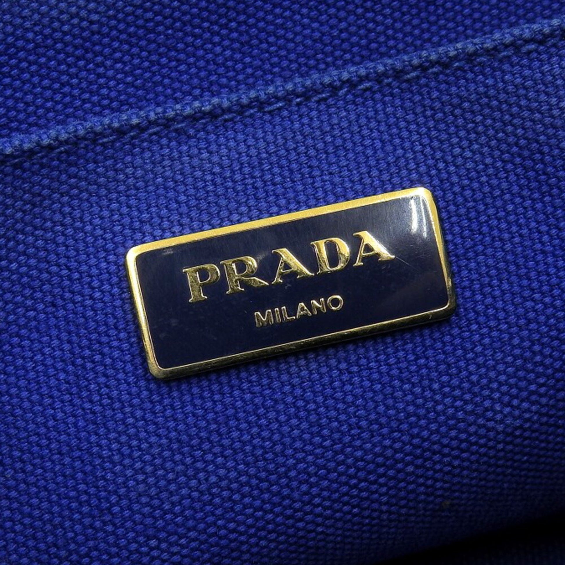 Prada Canapa, Blue, Canvas, handbag