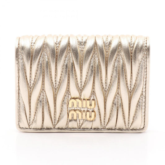 Miu Miu Matelassé, Gold, Leather, wallet