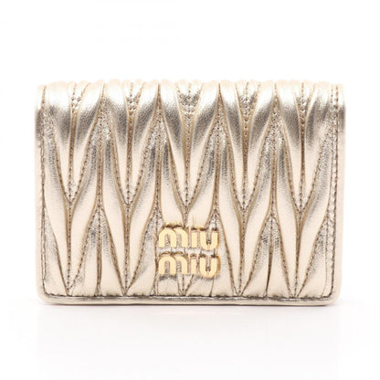Miu Miu Matelassé, Gold, Leather, wallet