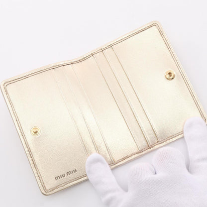 Miu Miu Matelassé, Gold, Leather, wallet