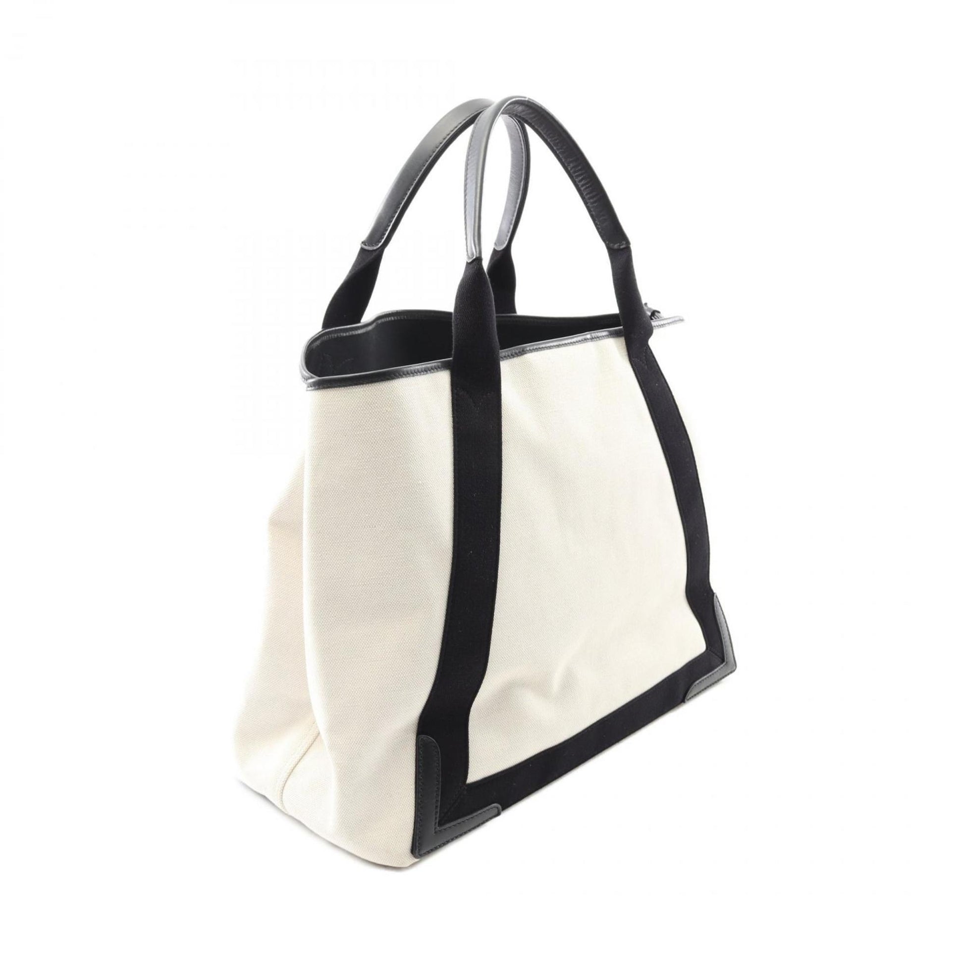 Balenciaga Navy Cabas, White, Canvas, tote