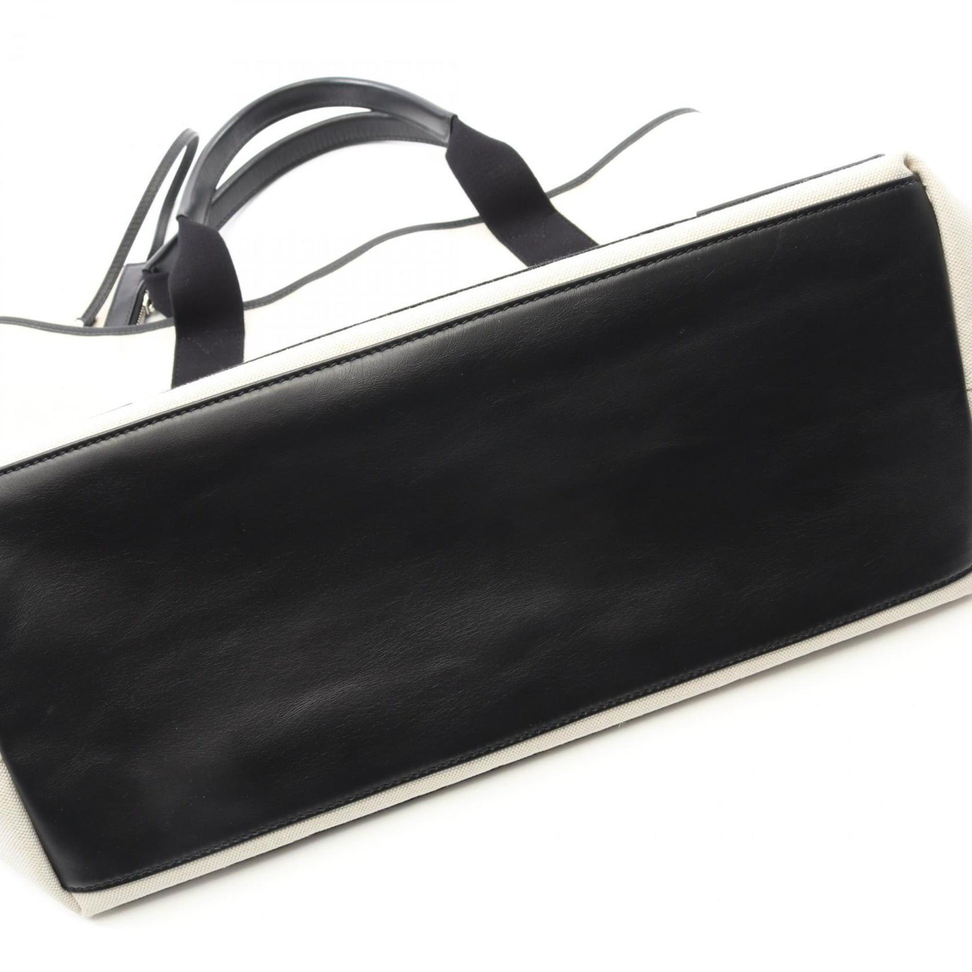 Balenciaga Navy Cabas, White, Canvas, tote